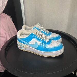 Nike Women's Air Force 1 Blue and White Sneakers